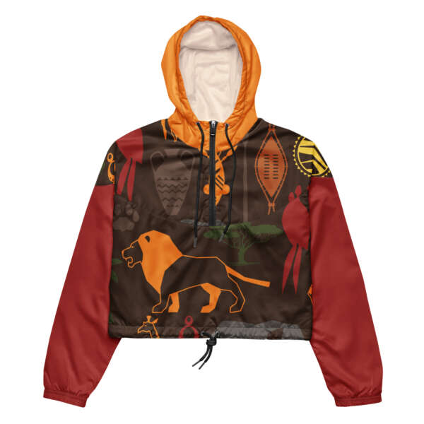 EA-All-Over Women's Cropped Windbreaker-Safari