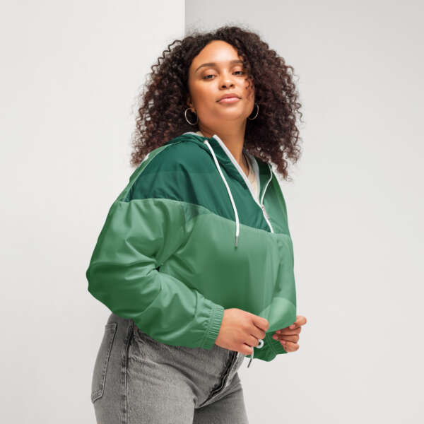 EA-All-Over Women's Cropped Windbreaker Mint
