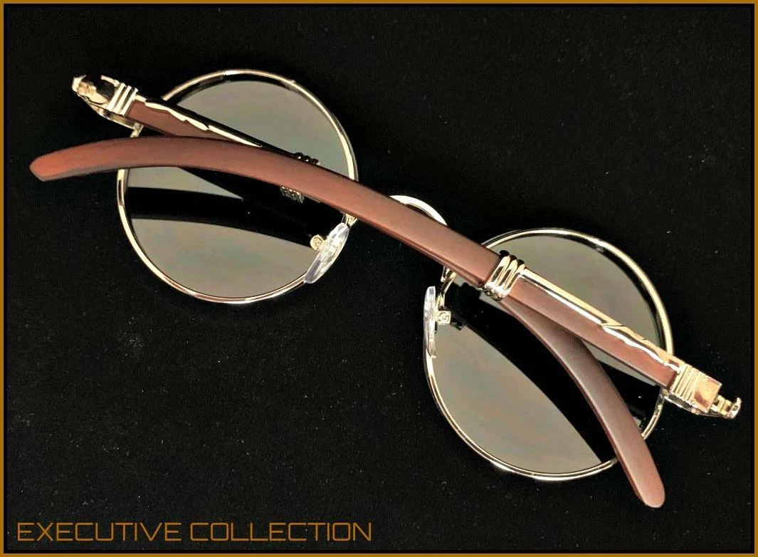 Mens Classy Sophisticated Retro Style SUNGLASSES Round Frame Lens - Image 6